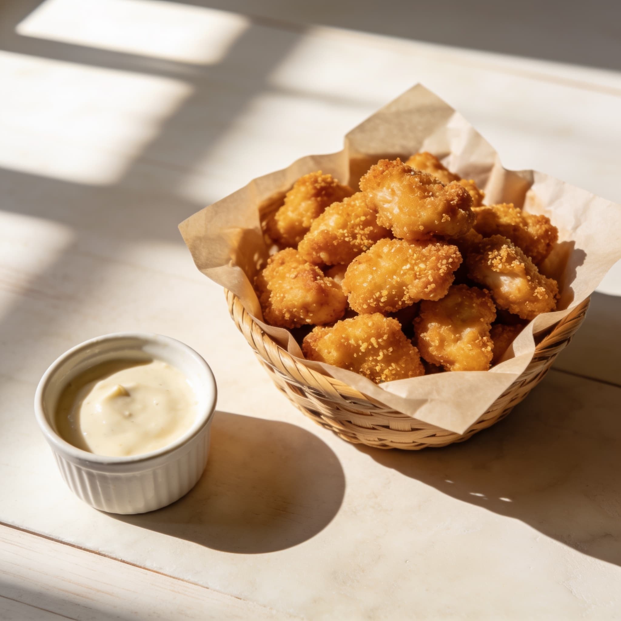 Crispy Air-Fryer Popcorn Chicken