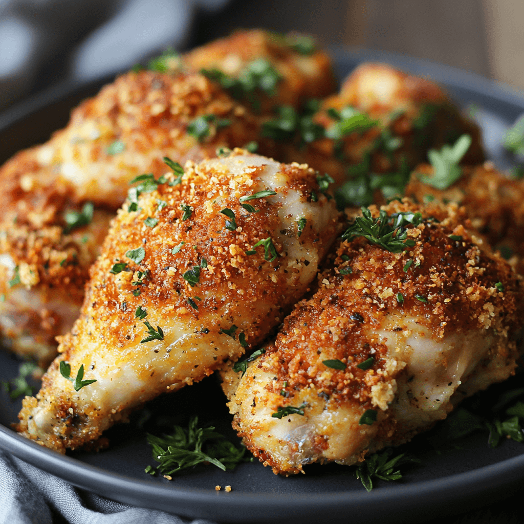 Crispy Air-Fried Buttermilk Chicken with Herb Crust