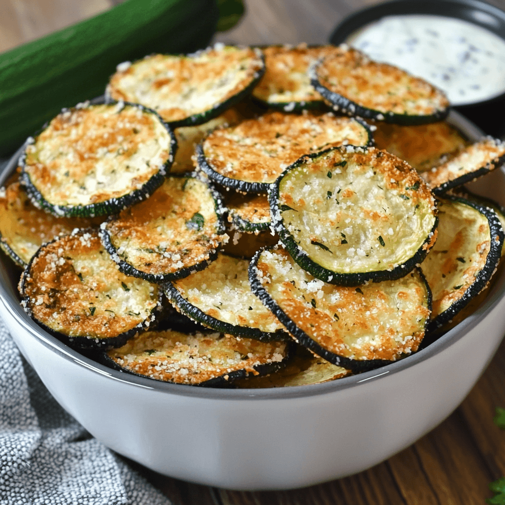 Crispy Zucchini Parmesan Chips with Ranch Seasoning