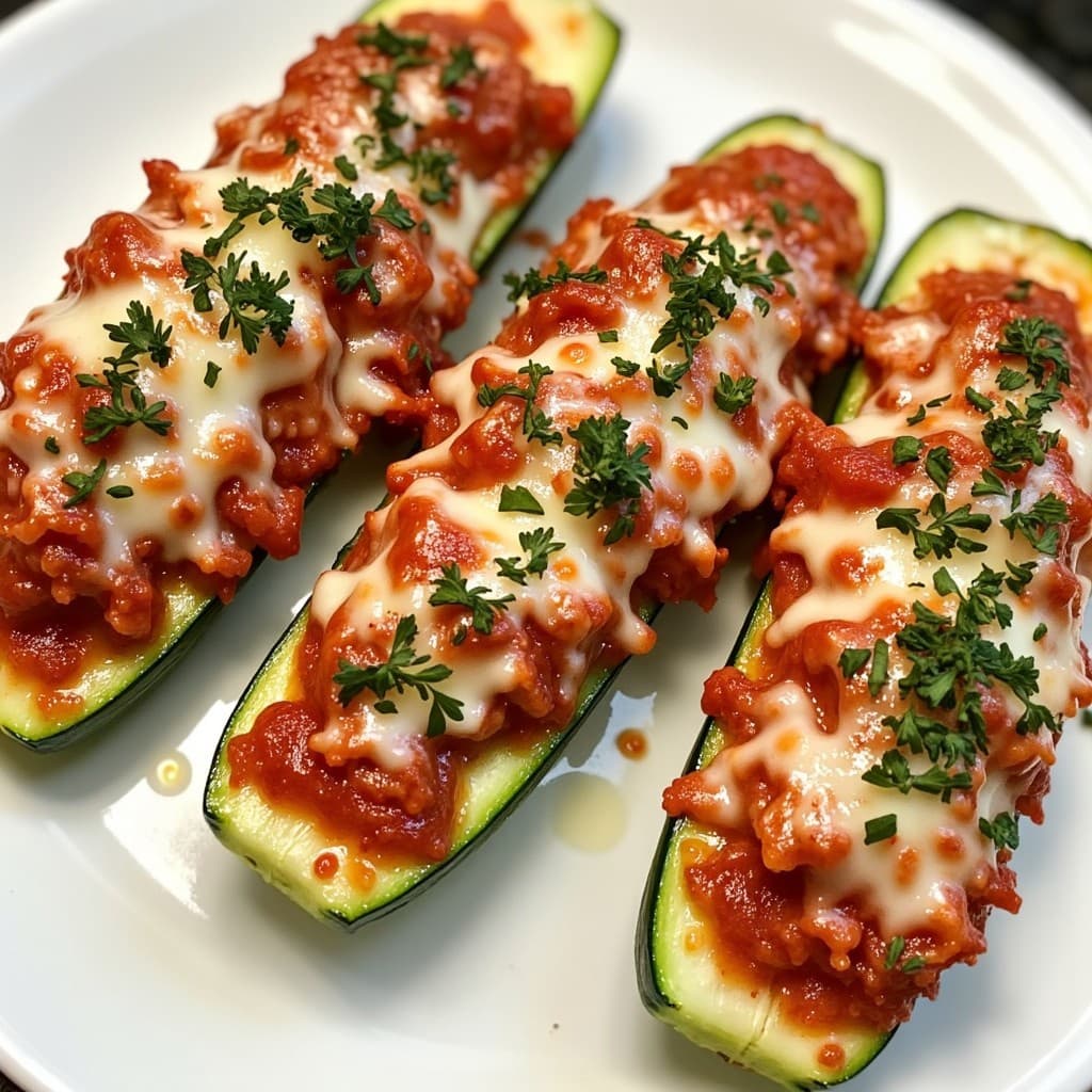Zucchini Pizza Boats with Italian Toppings
