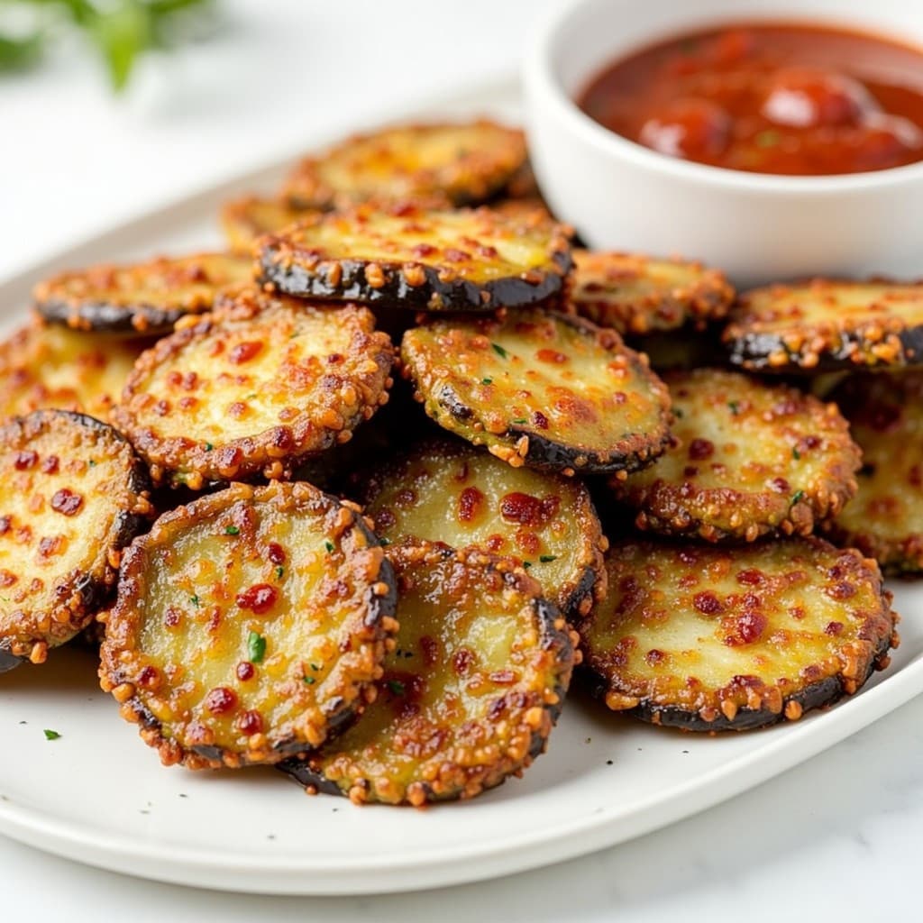 Crispy Baked Eggplant Fries with Marinara Dipping Sauce
