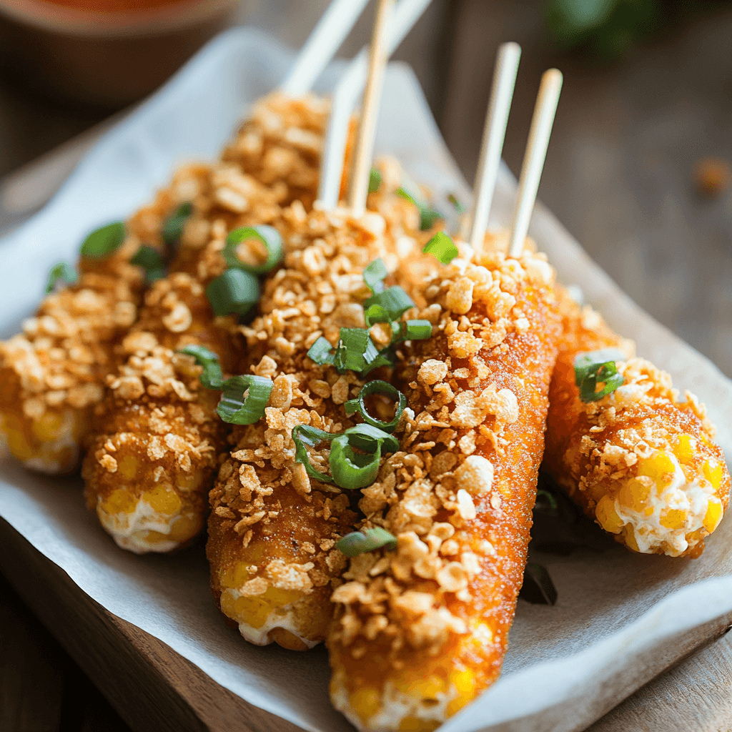 Korean Mozzarella Corn Dogs with Crunchy Cereal Coating