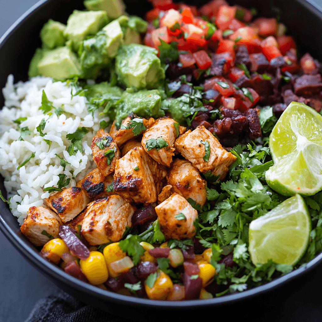 Chipotle Chicken Burrito Bowl with Cilantro-Lime Rice