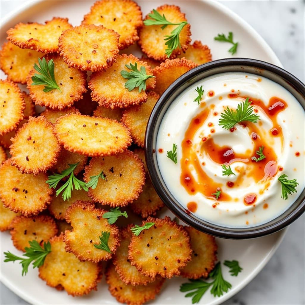 Air Fryer Jicama Fries with Spicy Sriracha Yogurt Dip